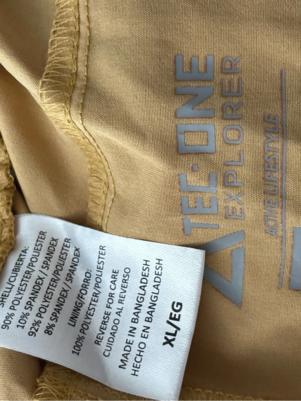Tech One Explorer Tan Elastic-Waist Lightweight athletic Cargo Shorts  XL